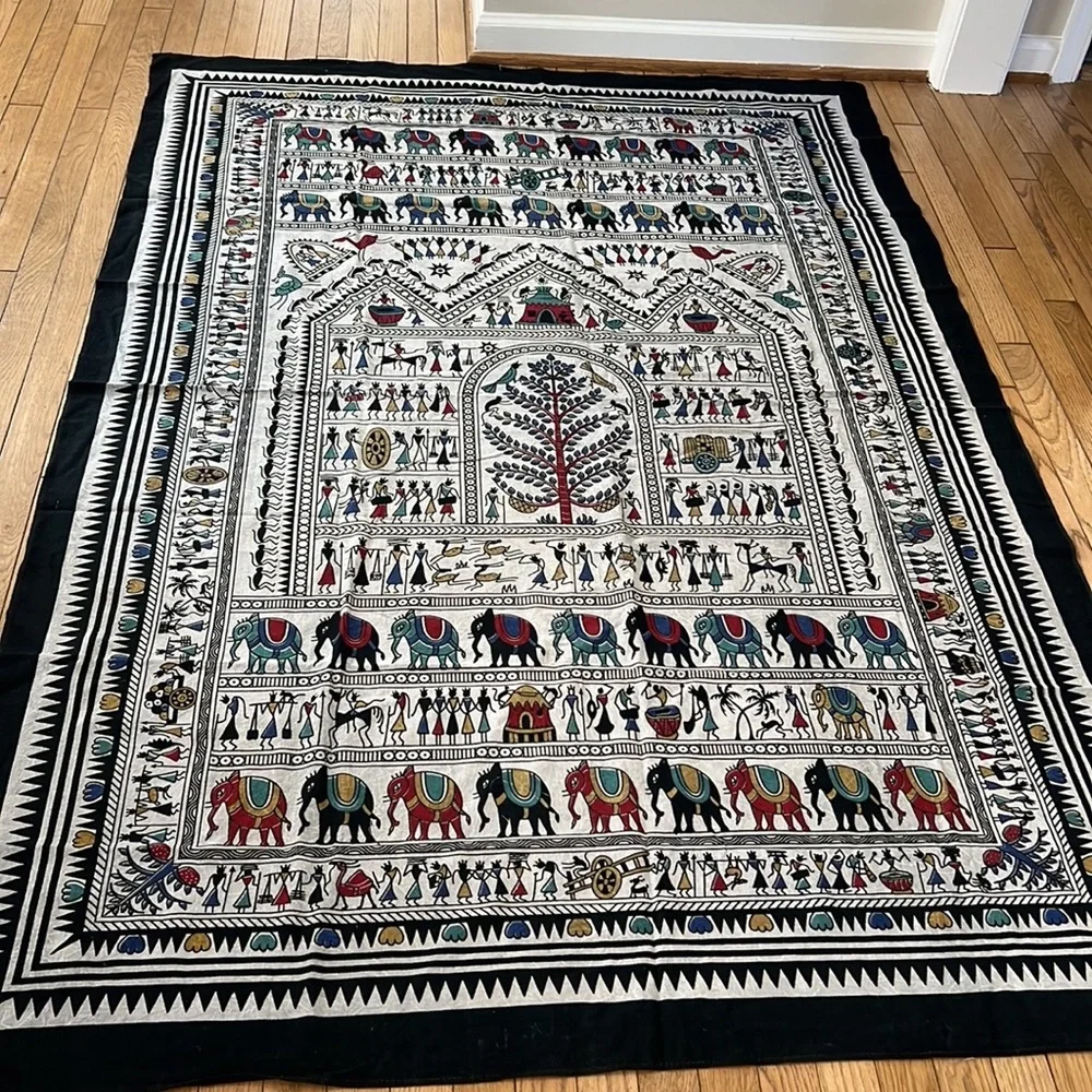 Black and grey tapestry